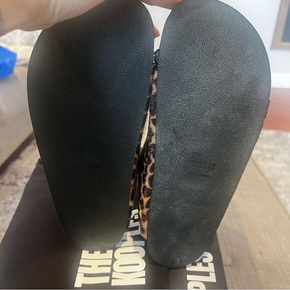 The Kooples leopard Print‎ Sandals with real fur Us size 6 NIB - Picture 9 of 11